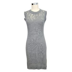 Susana Monaco Bodycon Mini Dress Wool Blend Cutout Sleeveless Gray M Night Out